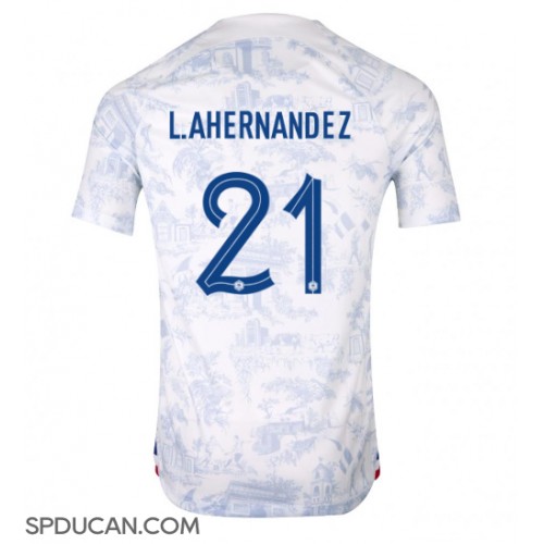 Muški Nogometni Dres Francuska Lucas Hernandez #21 Gostujuci SP 2022 Kratak Rukav